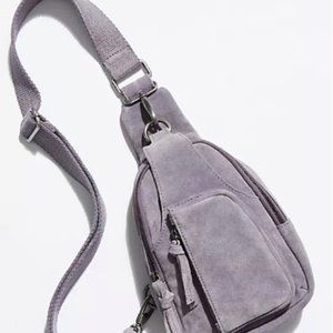 Free People Suede Gray Hudson Sling Bag